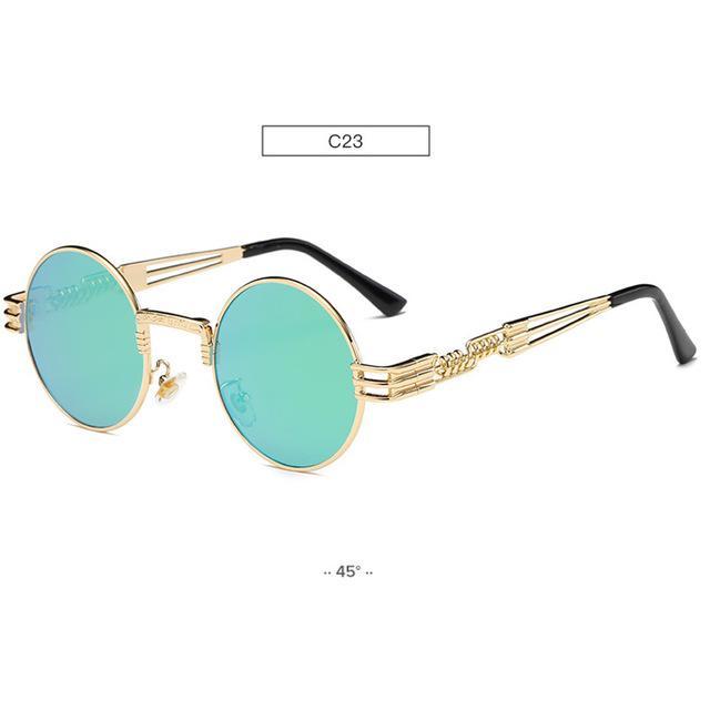 Gold Metal John Lennon Round Sunglasses Retro Style