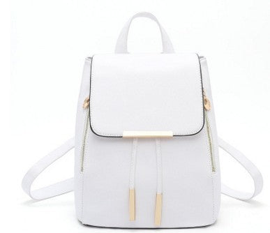 Woman Black High-Quality PU Leather Backpack: Fashionable & Durable
