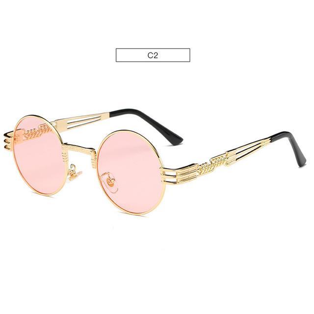 Gold Metal John Lennon Round Sunglasses Retro Style