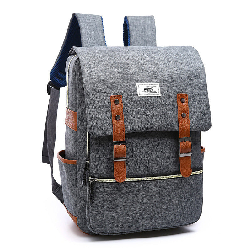 Vintage Canvas Backpack with USB Charging for Travel