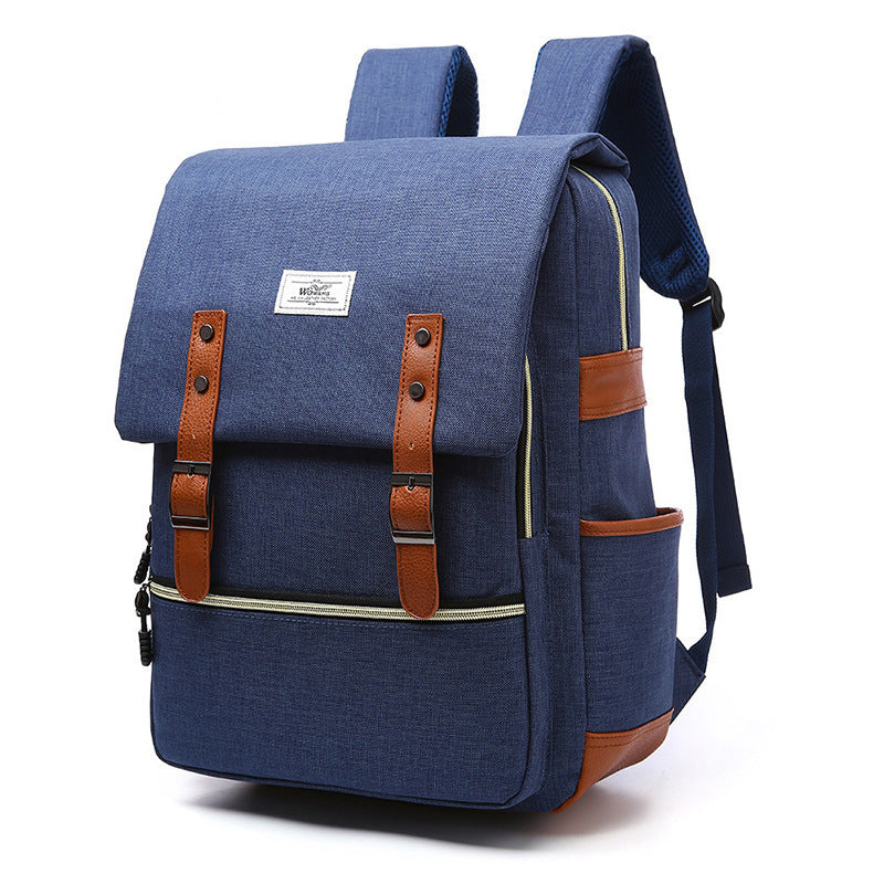 Vintage Canvas Backpack with USB Charging for Travel