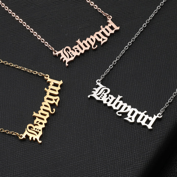 Custom Steel And Titanium Name, Number Necklaces Braclets