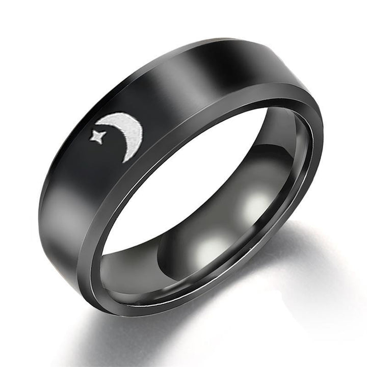 Fashionable Sun & Moon Stainless Steel Couple Rings