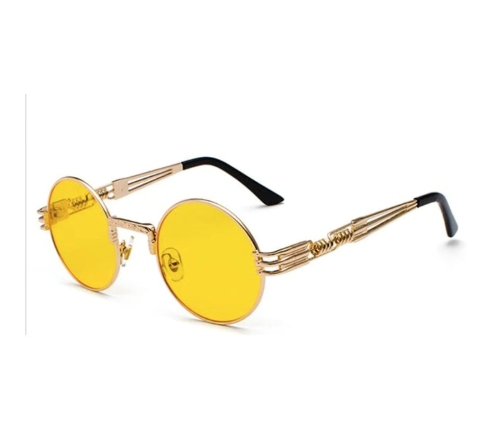Gold Metal John Lennon Round Sunglasses Retro Style