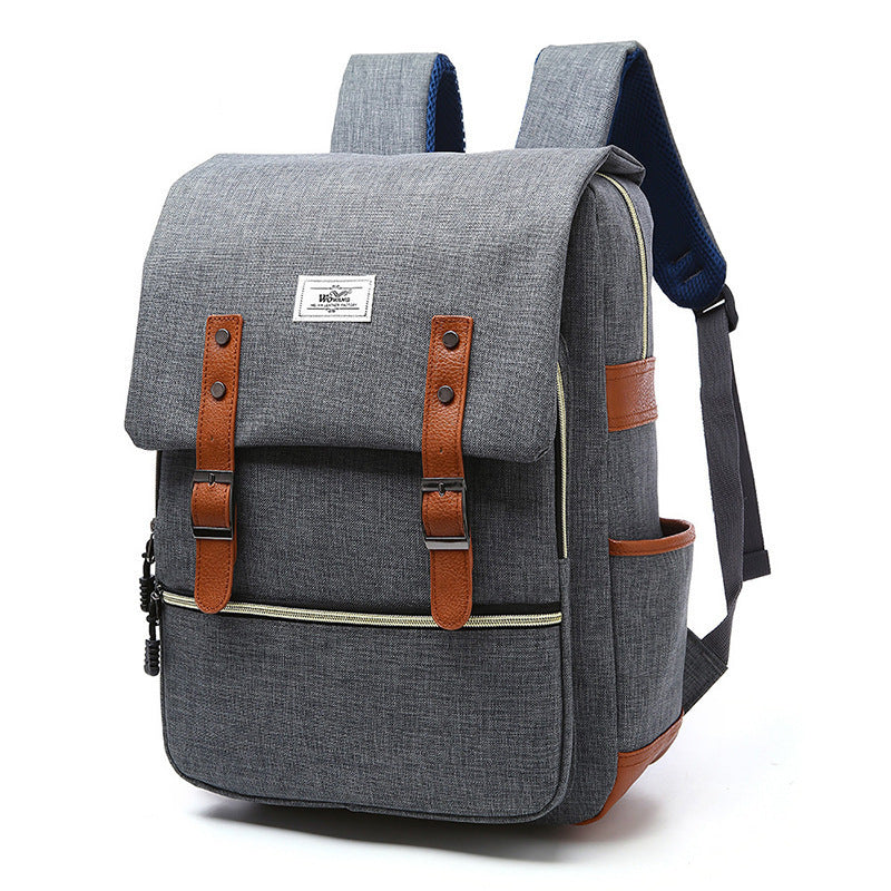 Vintage Canvas Backpack with USB Charging for Travel