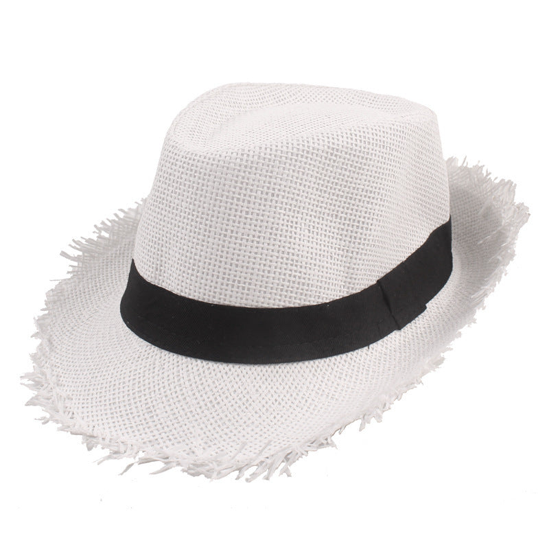 Classic Men's Straw Top Hat With Summer Sun Ready
