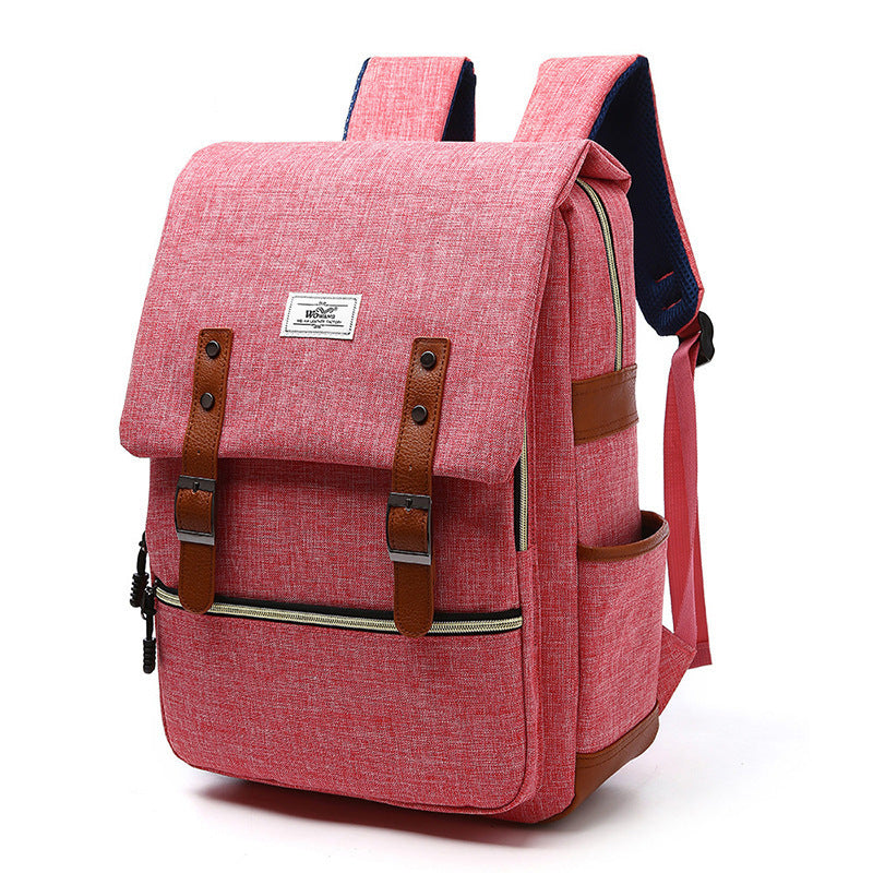 Vintage Canvas Backpack with USB Charging for Travel