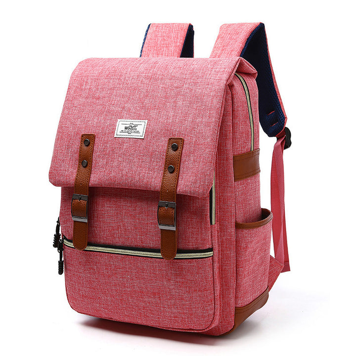 Vintage Canvas Backpack with USB Charging for Travel