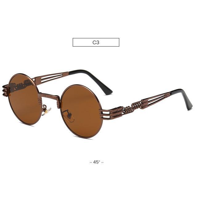 Gold Metal John Lennon Round Sunglasses Retro Style