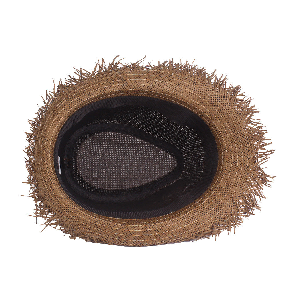 Classic Men's Straw Top Hat With Summer Sun Ready