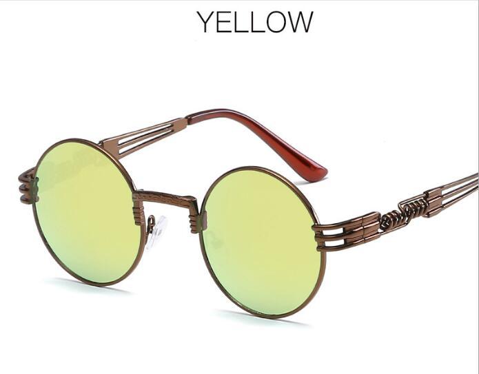 Gold Metal John Lennon Round Sunglasses Retro Style
