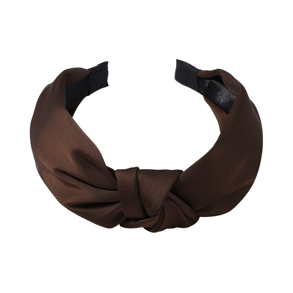 Sweet Satin Texture Wide Knot Classic Headband for Women