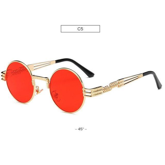Gold Metal John Lennon Round Sunglasses Retro Style