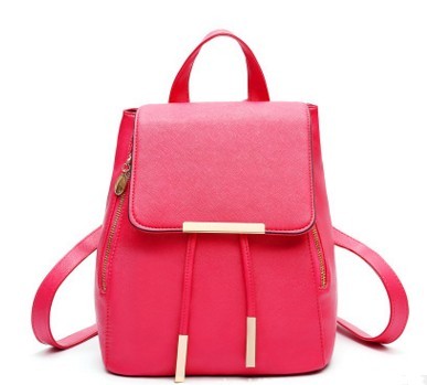 Woman Black High-Quality PU Leather Backpack: Fashionable & Durable
