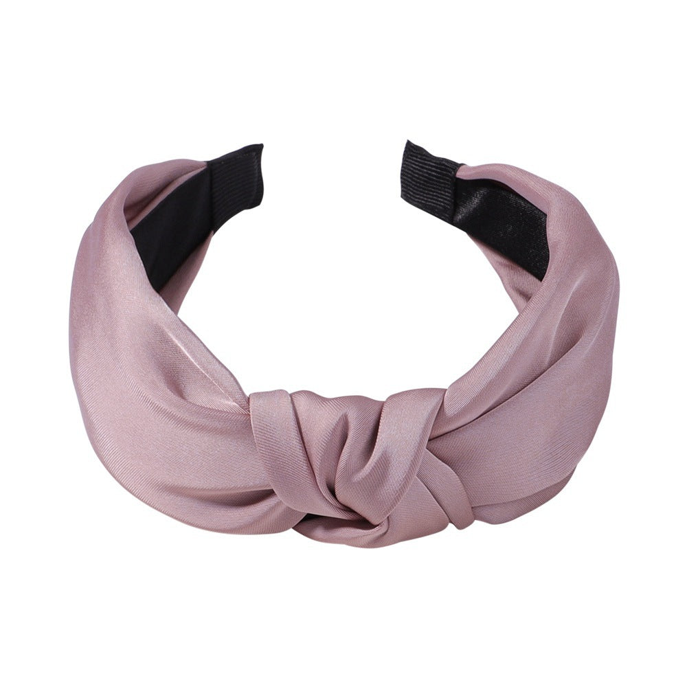Sweet Satin Texture Wide Knot Classic Headband for Women