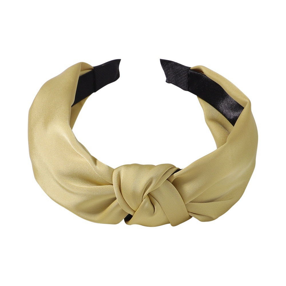 Sweet Satin Texture Wide Knot Classic Headband for Women