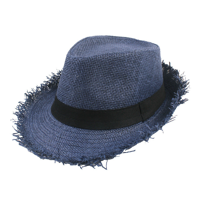 Classic Men's Straw Top Hat With Summer Sun Ready