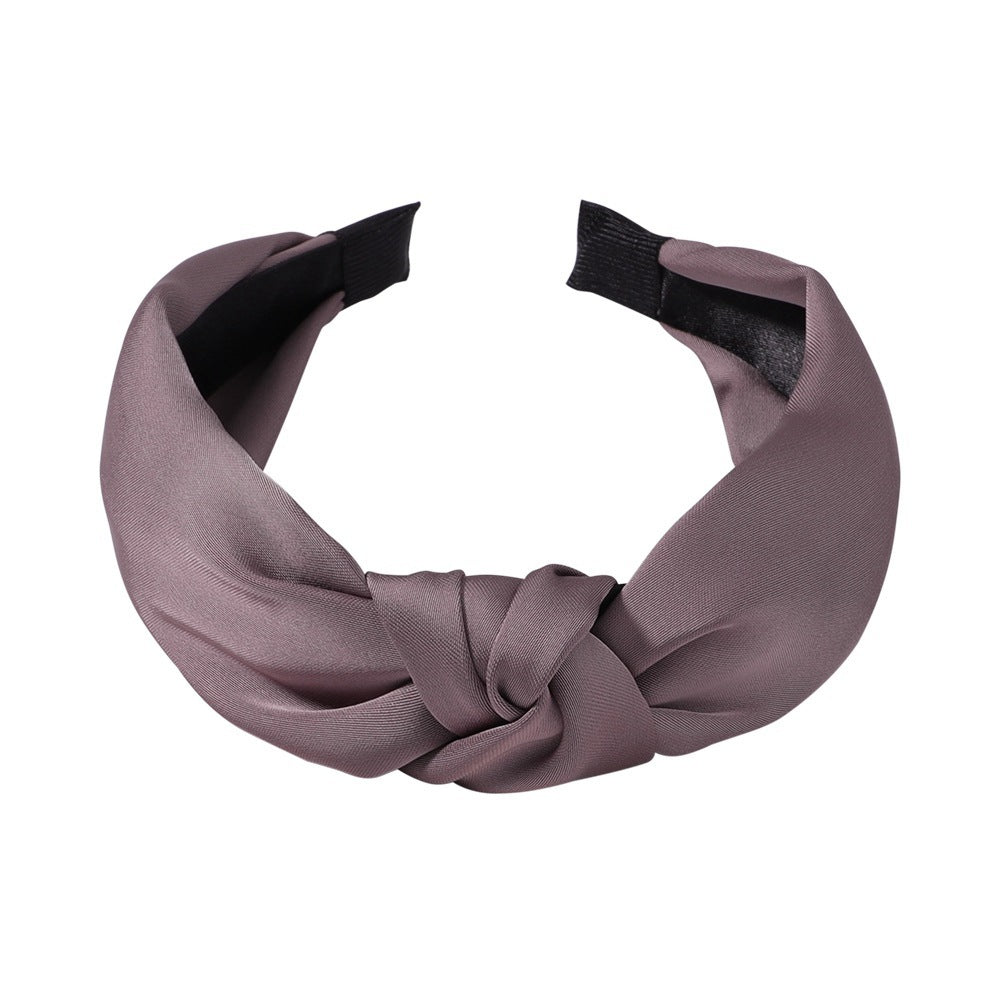 Sweet Satin Texture Wide Knot Classic Headband for Women