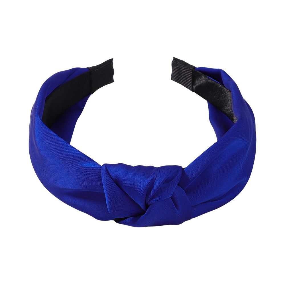 Sweet Satin Texture Wide Knot Classic Headband for Women