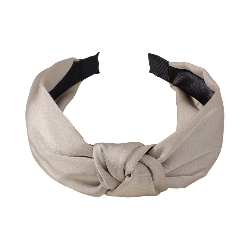 Sweet Satin Texture Wide Knot Classic Headband for Women