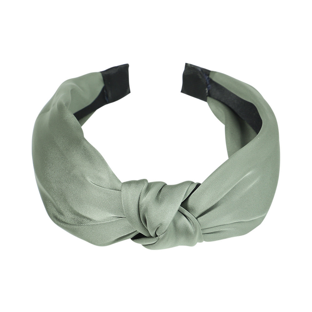 Sweet Satin Texture Wide Knot Classic Headband for Women