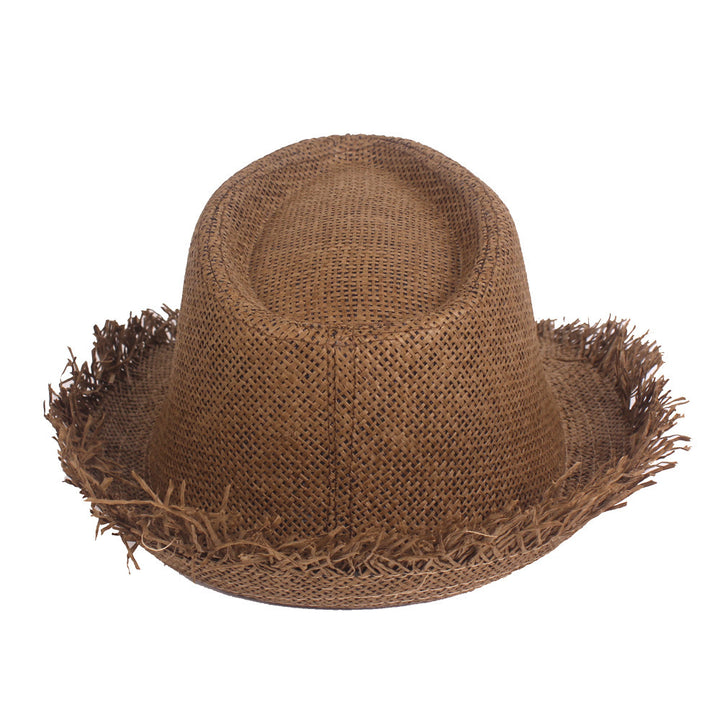 Classic Men's Straw Top Hat With Summer Sun Ready