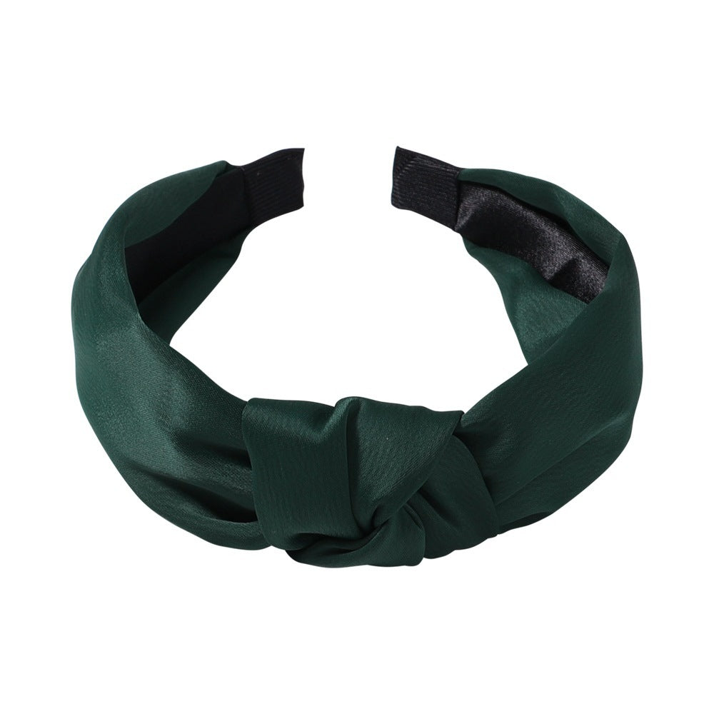 Sweet Satin Texture Wide Knot Classic Headband for Women
