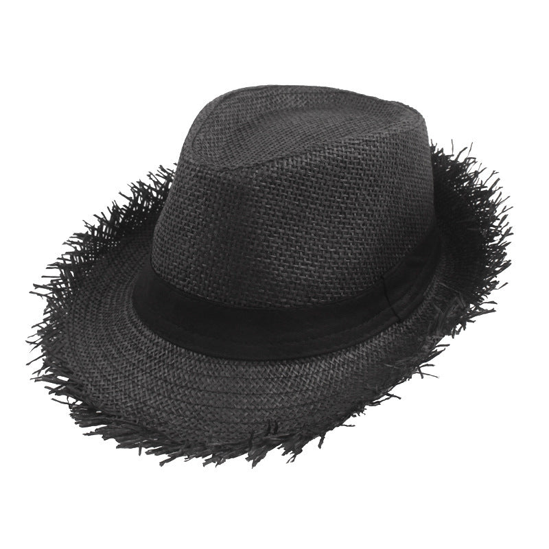Classic Men's Straw Top Hat With Summer Sun Ready