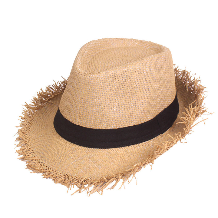 Classic Men's Straw Top Hat With Summer Sun Ready